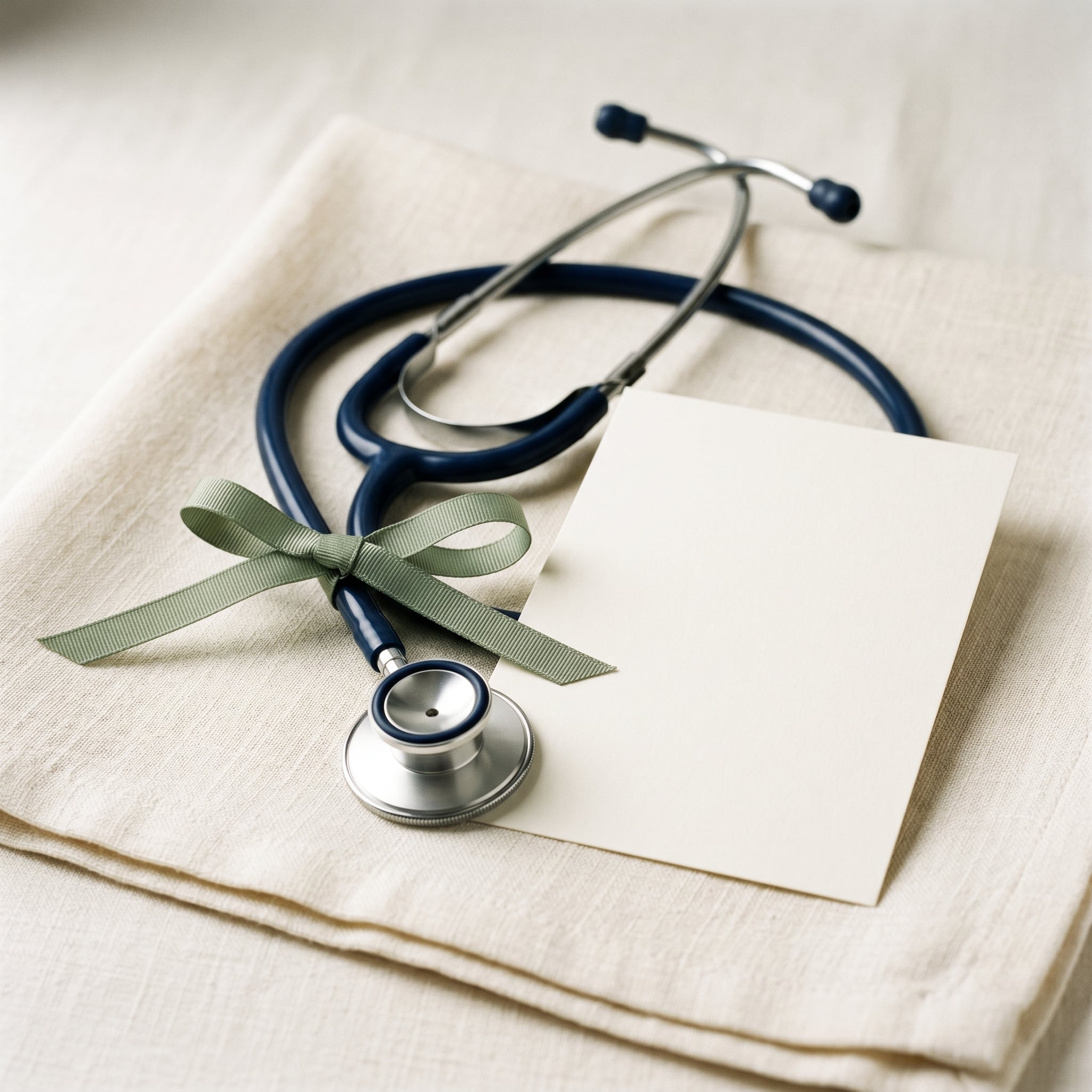 Stéthoscope sur fond crème